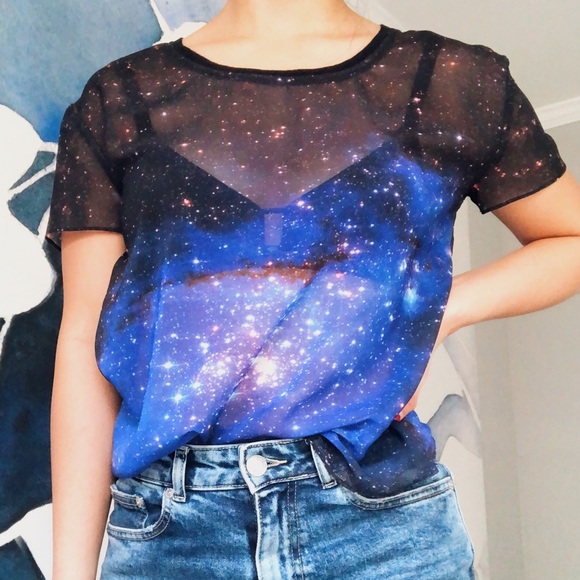 Maison Scotch Tops - Maison Scotch Sheer Galaxy Top